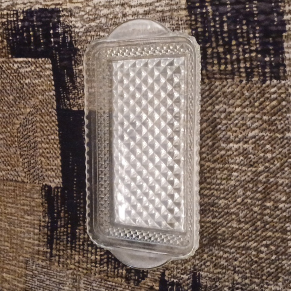4/$40 Textured Glass Butter or Serving Dish